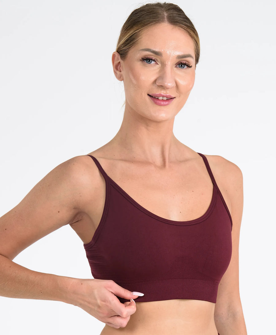 Core Ayar Askılı Seamless Bralet #renk_bordo