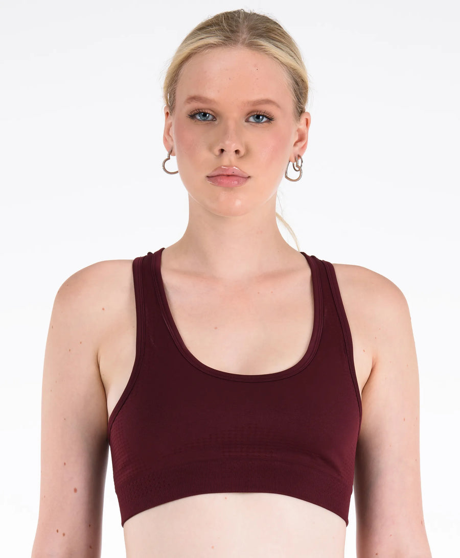 Saby Active Core Sporcu Seamless Bralet Poliamid Dikişsiz Kadın Ter Tutmaz #renk_bordo