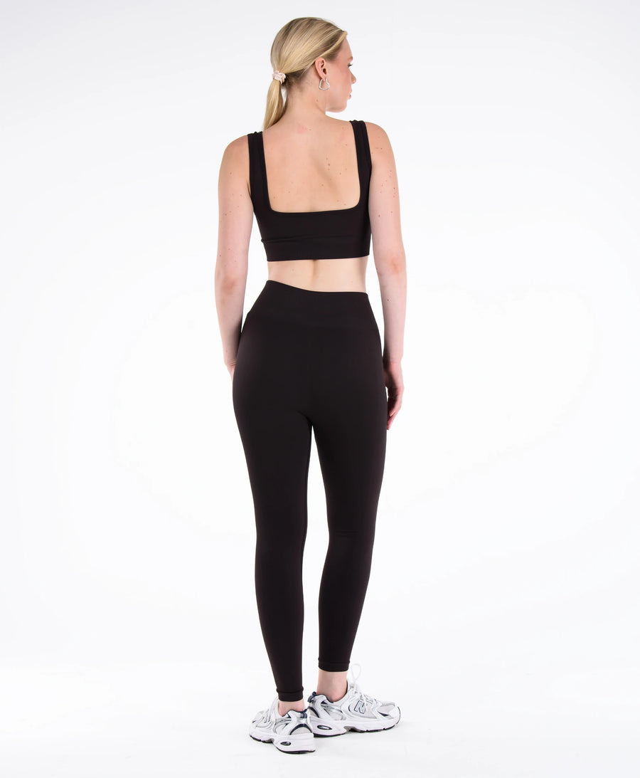 Form Seamless Desensiz Düz Spor Tayt #renk_kahverengi