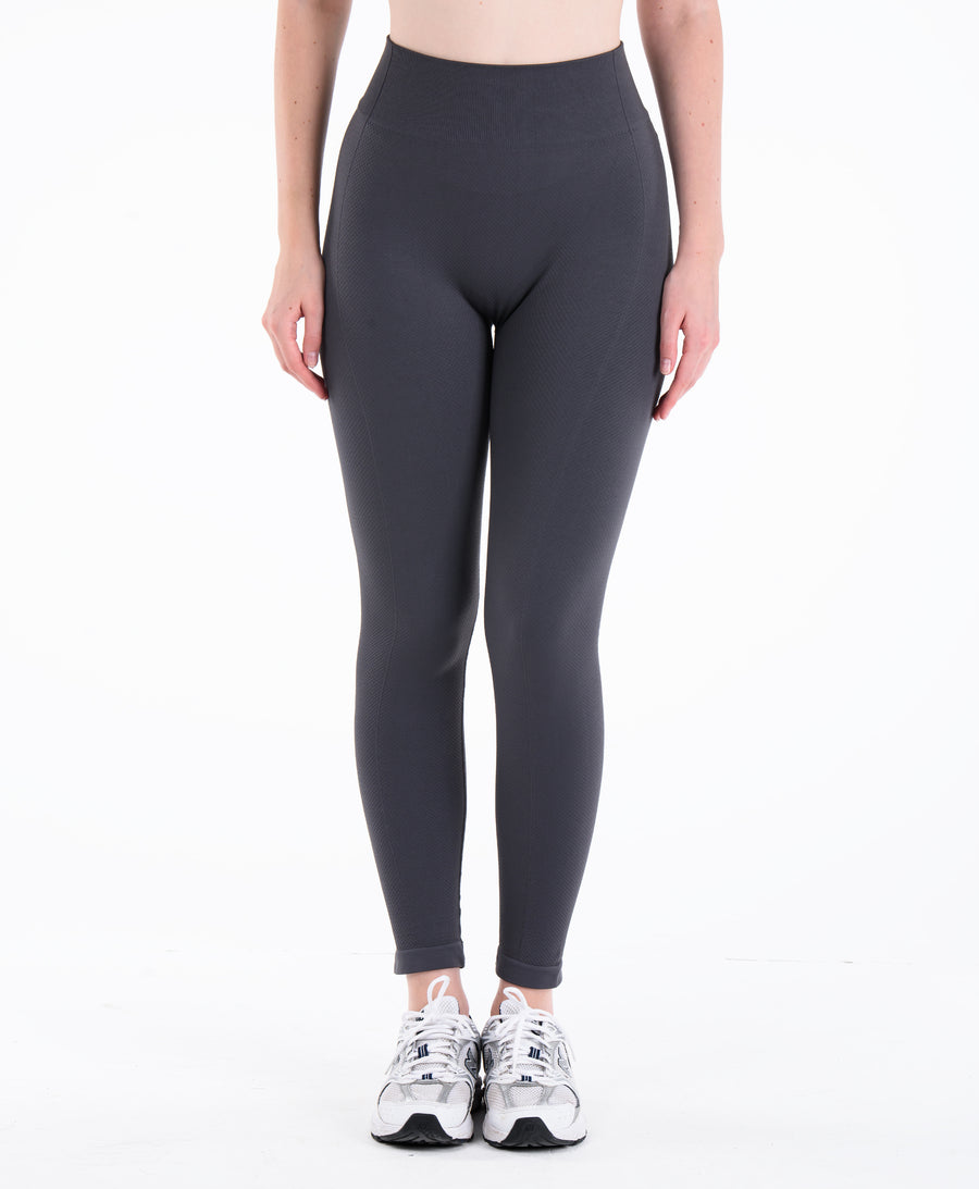 Form Seamless İz Bırakmayan Esnek Toparlayıcı Ped Destekli Spor Tayt & Bra Alt Üst Takım #renk_gri