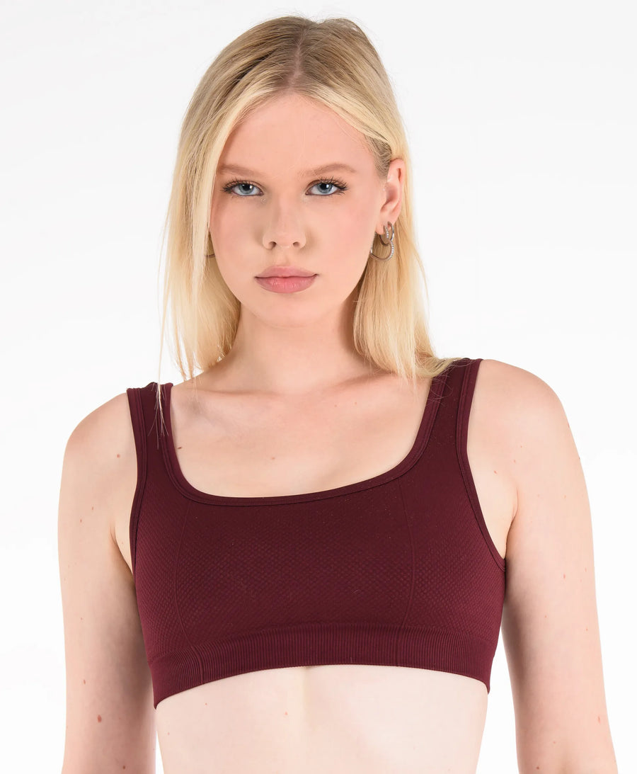 Saby Active Nova Seamless Bralet Toparlayıcı Poliamid Kadın Ter Tutmaz Koku Yapmaz #renk_bordo