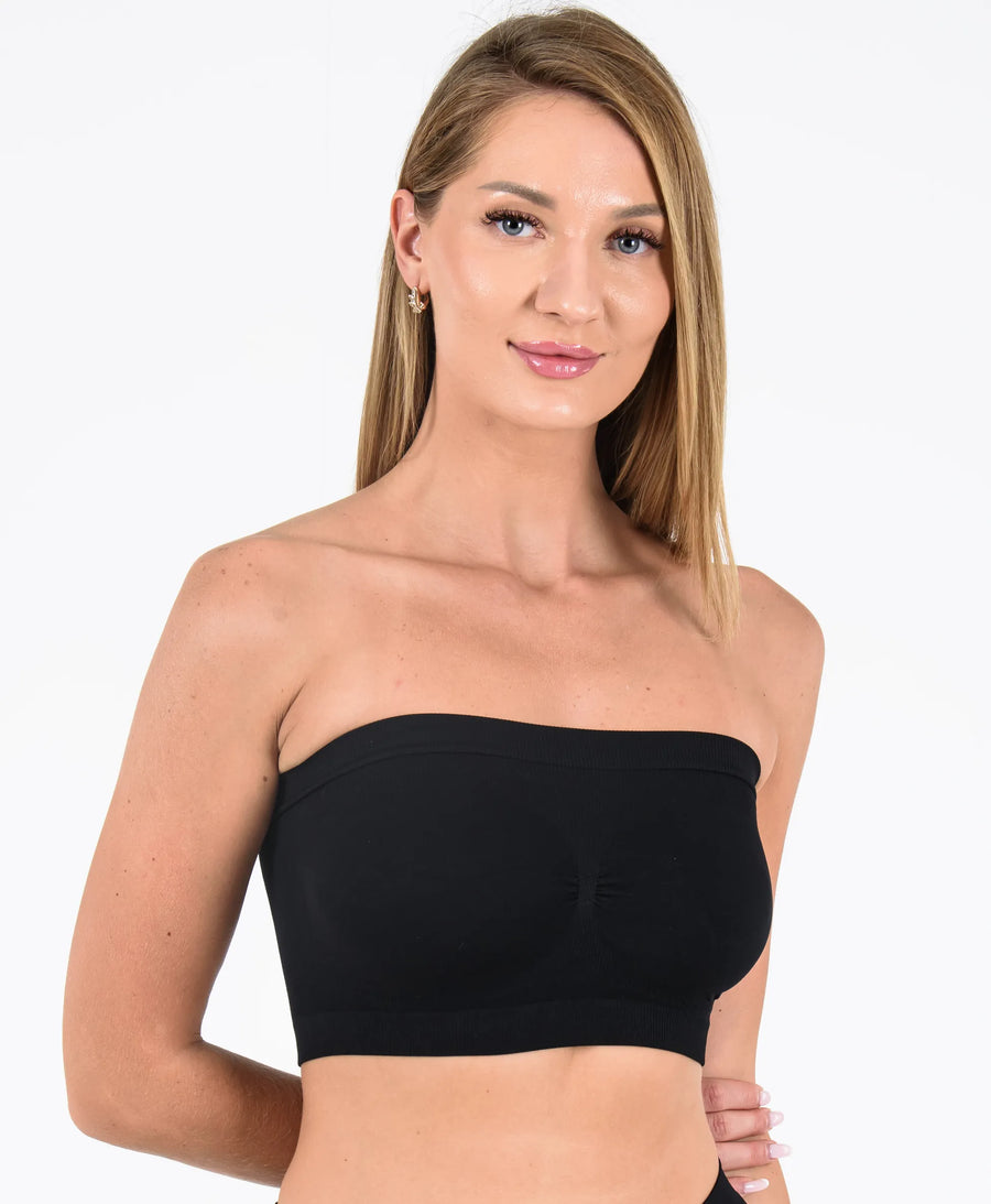 Saby Active 3'lü Seamless Strapless Askısız Dikişsiz Poliamid Kadın #renk_siyah