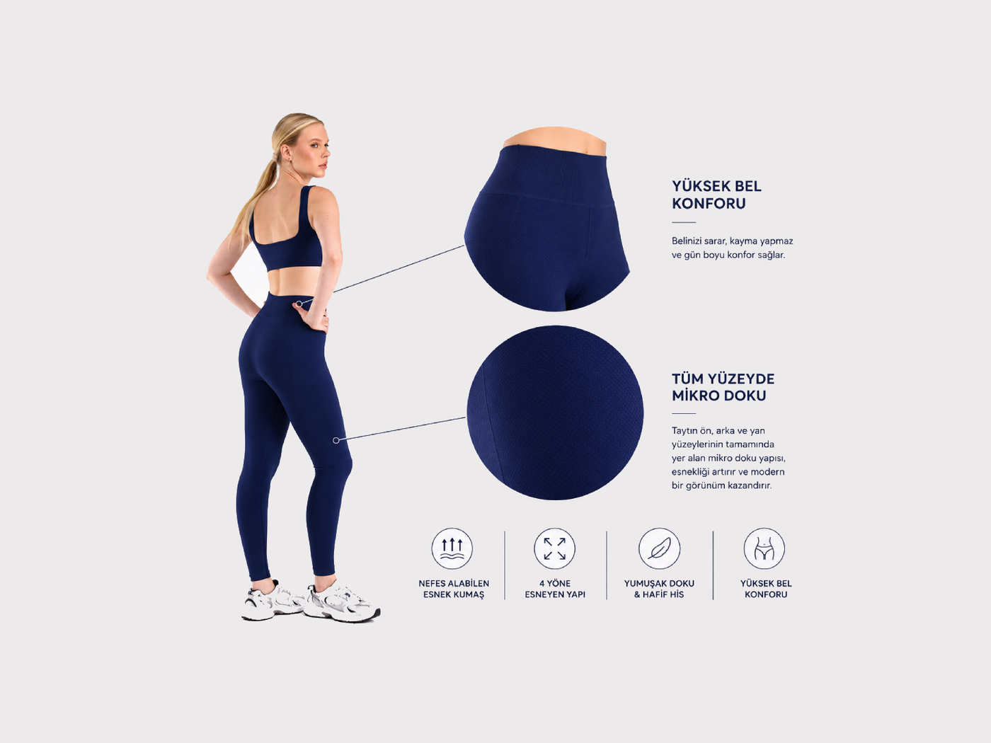 Saby Active Nova Seamless Spor Tayt Toparlayıcı Poliamid Kadın Ter Tutmaz detay