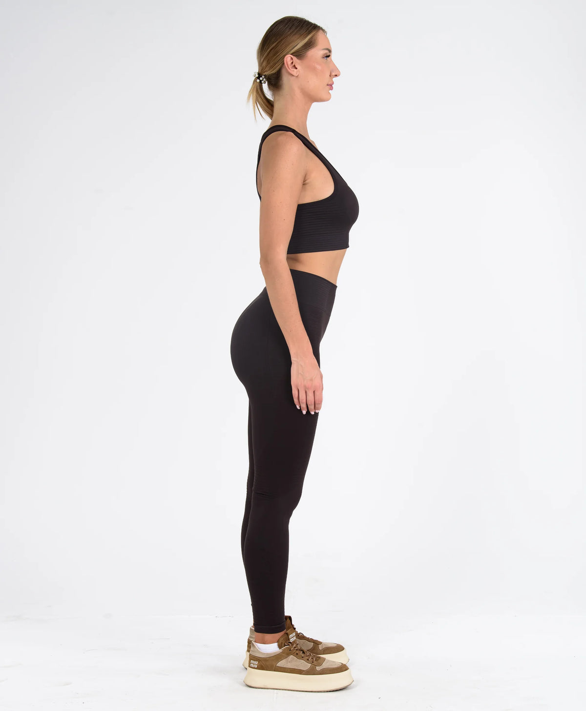 Vita Seamless Kadın Spor Takım Toparlayıcı Tayt Ve Büstiyer Set #renk_kahverengi
