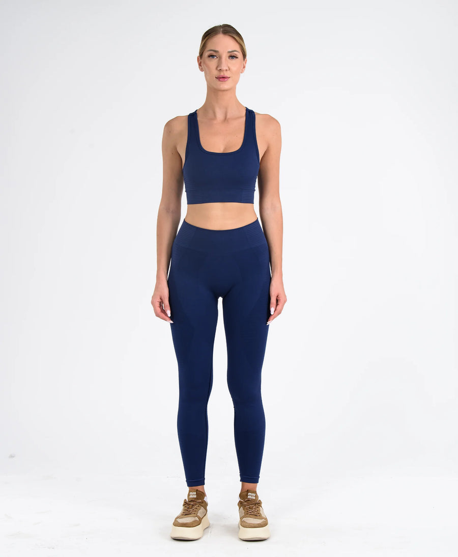 Vita Seamless Kadın Spor Takım Toparlayıcı Tayt Ve Büstiyer Set #renk_lacivert