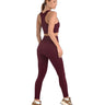 Vita Seamless Kadın Spor Takım Toparlayıcı Tayt Ve Büstiyer Set #renk_bordo